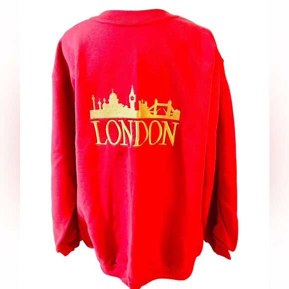Other - Churchill sweatshirts London Red And Gold Embroidered City men’s L